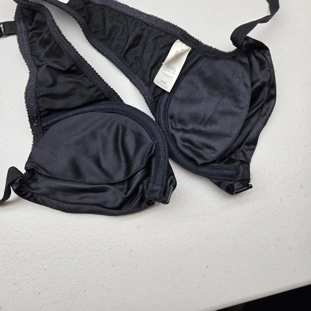 Victoria's Secret Women‎ Bra 34B Black Underwired Unlined Strap Adjustable